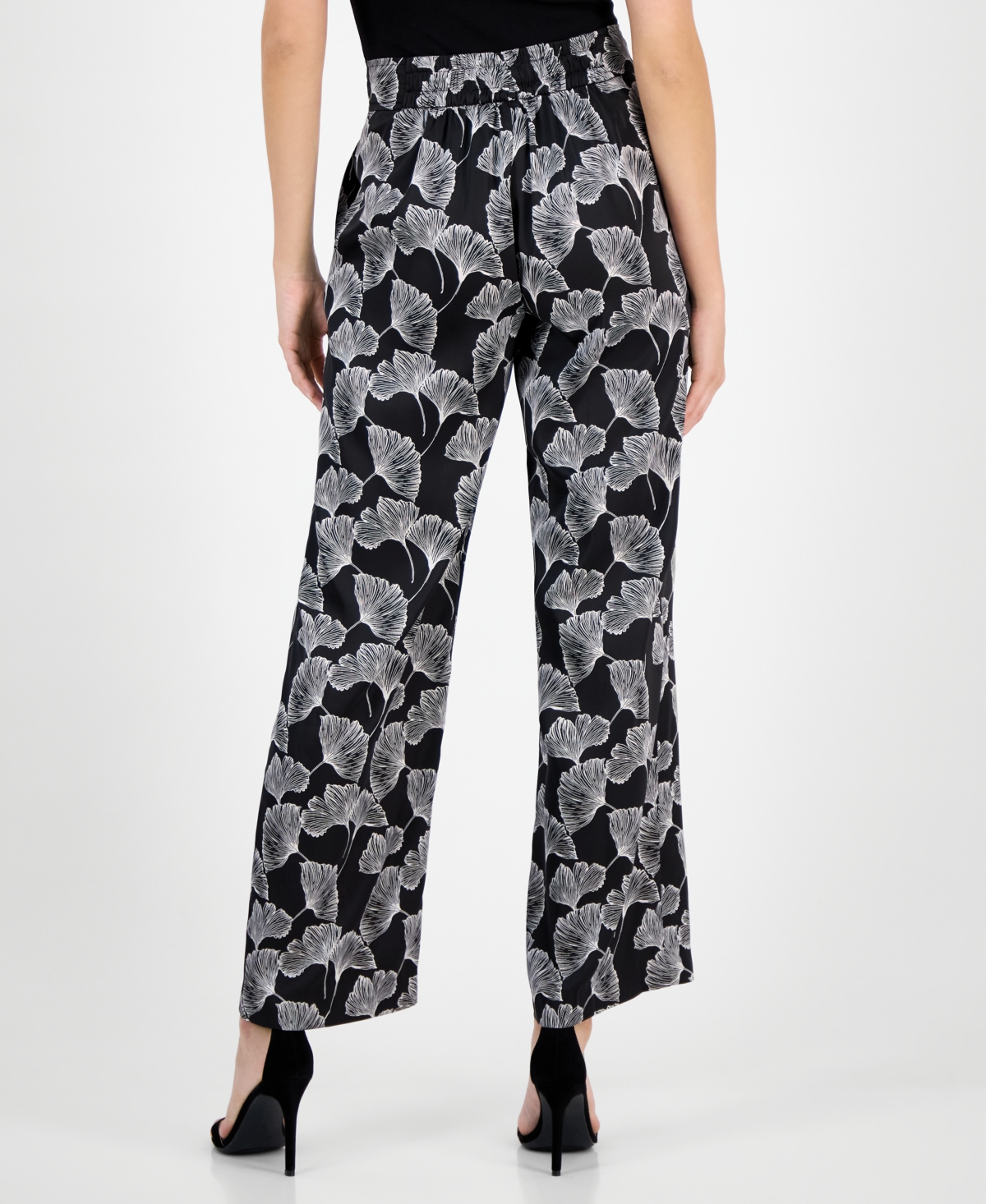 Anne Klein Women's Printed Pull-On Wide-Leg Pants