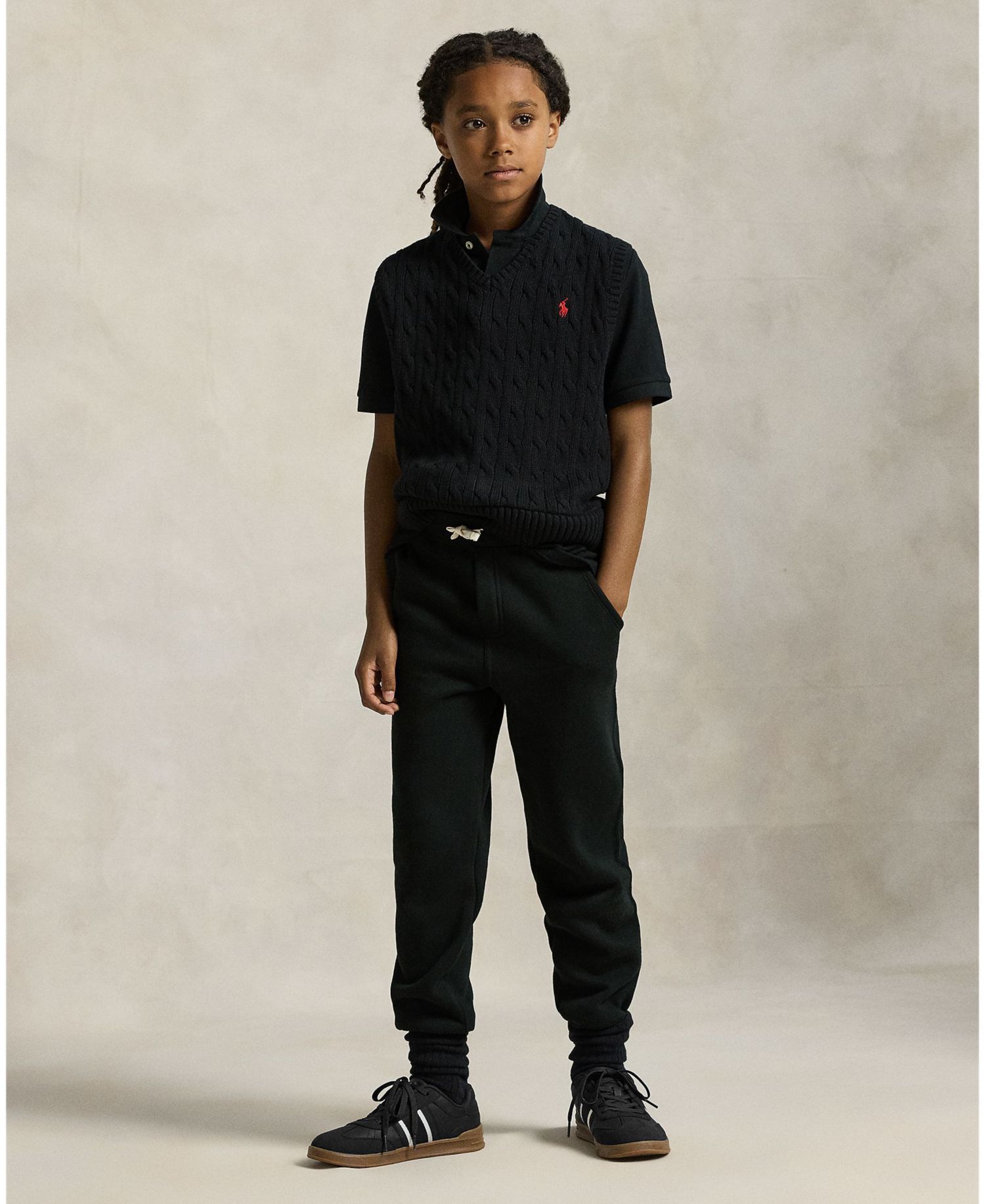 Big Boys Cable- Knit Sweater Vest
