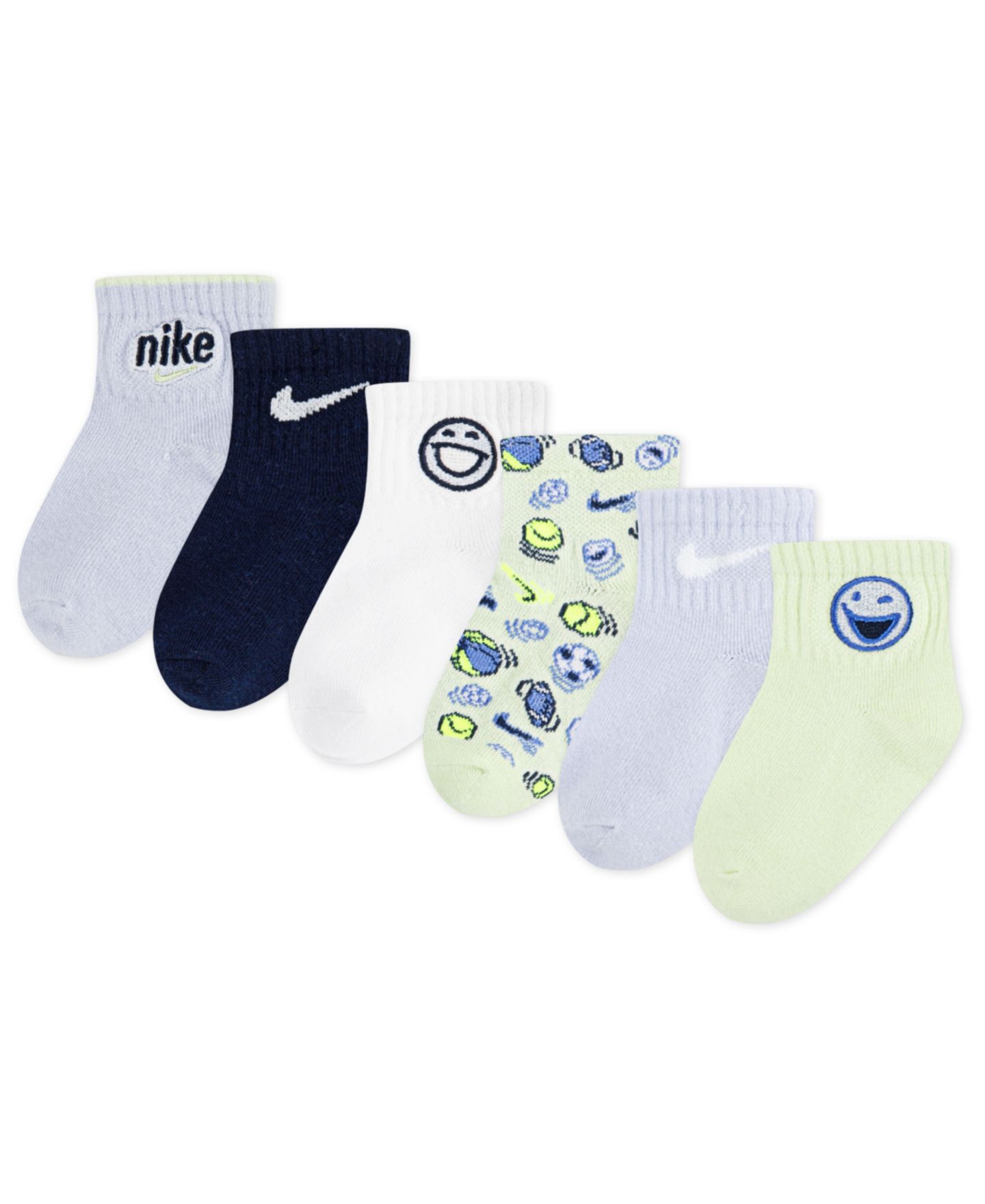 Детские носки Nike Play For All, набор из 6 пар, цвет: Lt/Pasblue — фото 1