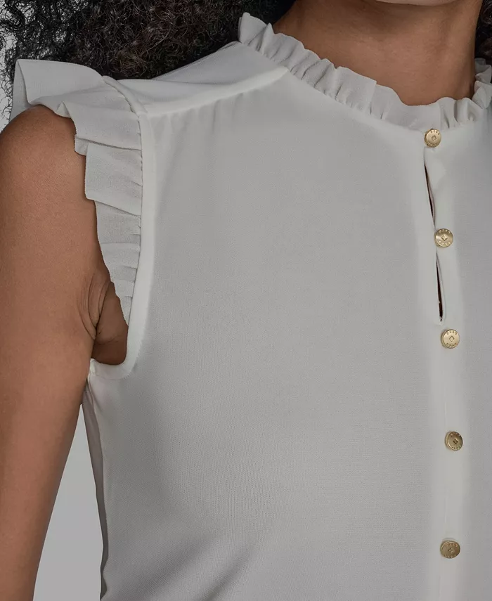 Women's Sleeveless Button-Down Blouse - thumbnail 4