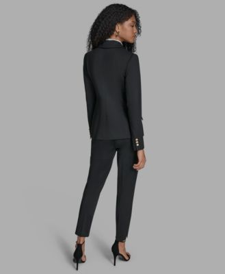 Women's Padded Shoulder One Button Jacket