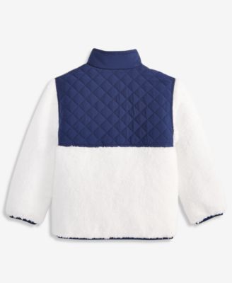 Boys' Toddler 2T-4T Multi-Color Faux-Sherpa Long-Sleeve Jacket, Macy's Exclusive