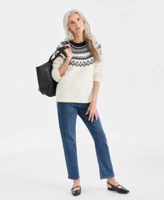 Women's Fair Isle Crewneck Sweater, Macy's Exclusive