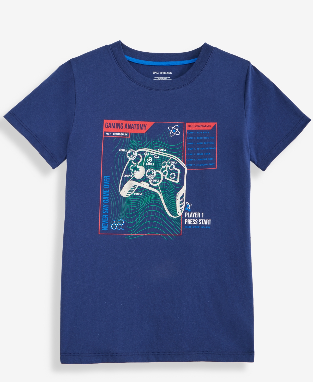 Epic Threads Boys 5-20 Gamer Graphic Short-sleeve T-shirt, Macy's Exclusive In Blue