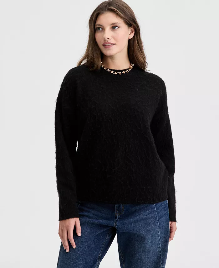 Women's Brushed-Knit Relaxed Crewneck Sweater - thumbnail 7