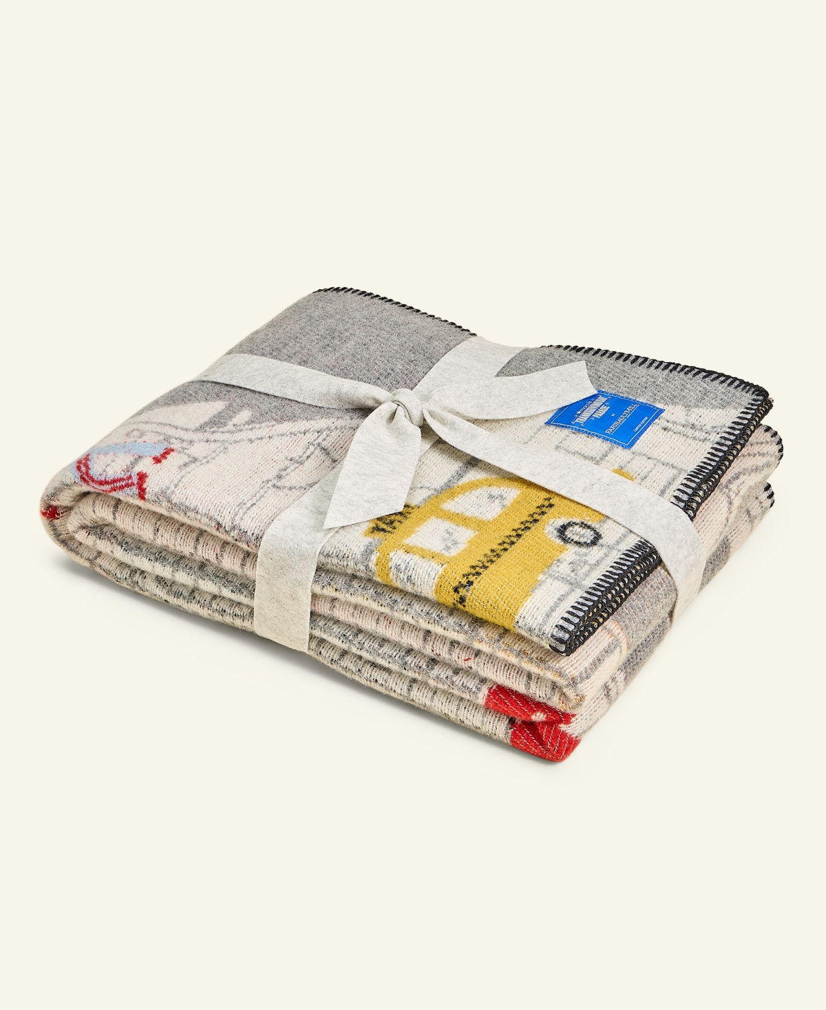 Faribault Macy's 99th Thanksgiving Day Parade Route Wool-blend Throw Blanket, Macy's Exclusive In Gray