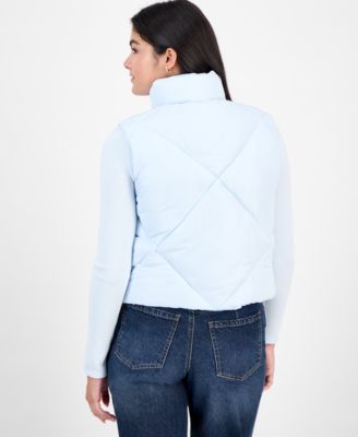 Juniors' Bow-Trim Puffer Vest