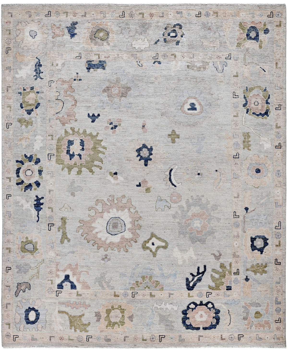 Adorn Hand Woven Rugs Colorful Oushak M0103-47 8'x9'9" Area Rug In Gray