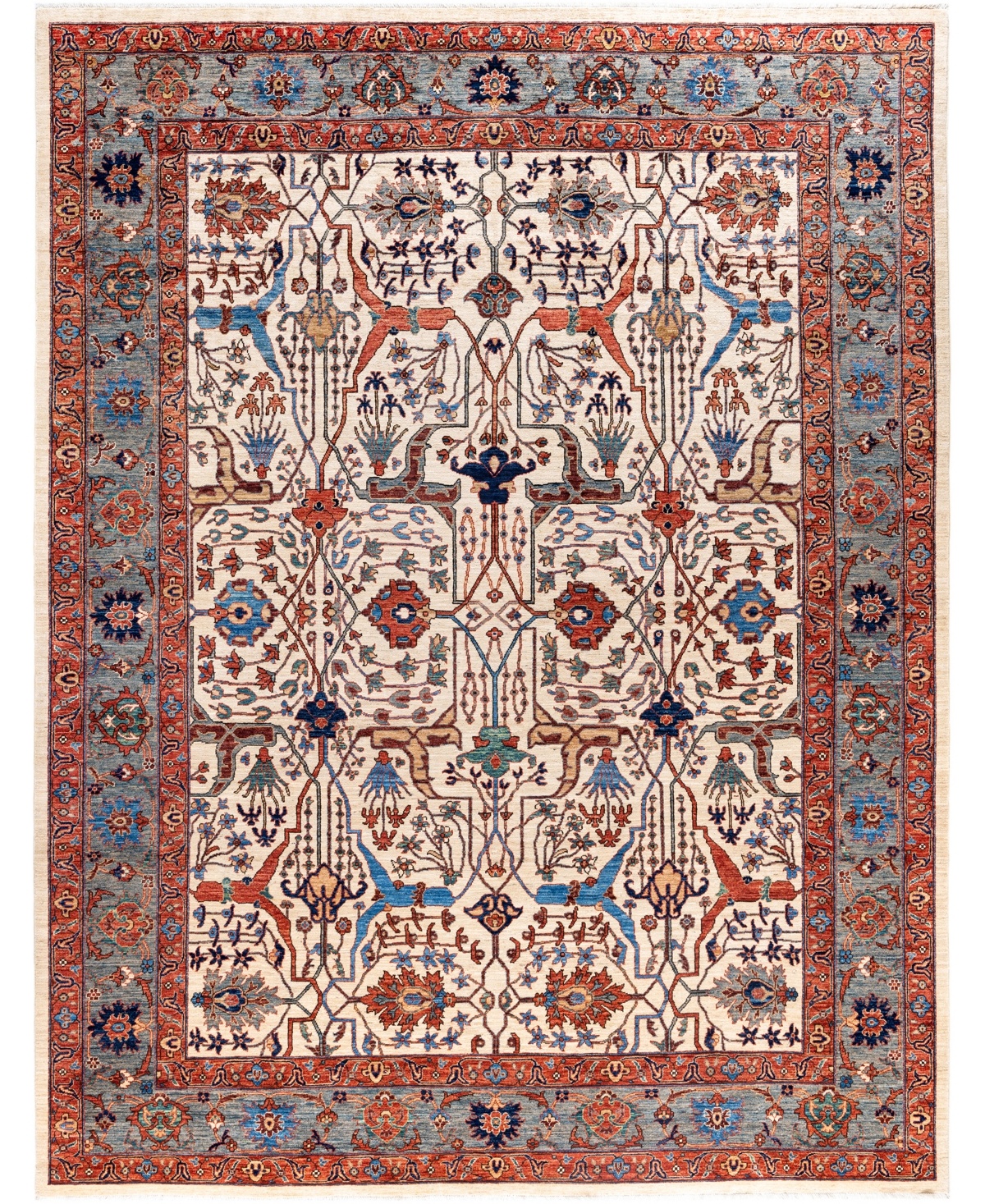 Adorn Hand Woven Rugs Serapi M0103-90 9'3"x11'11" Area Rug In White