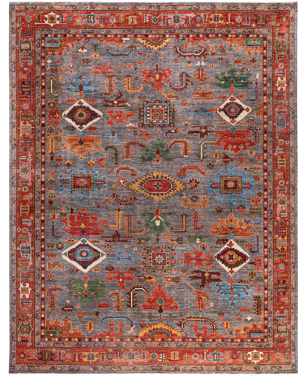 Adorn Hand Woven Rugs Serapi M0103-117 9'3"x11'9" Area Rug In Gray