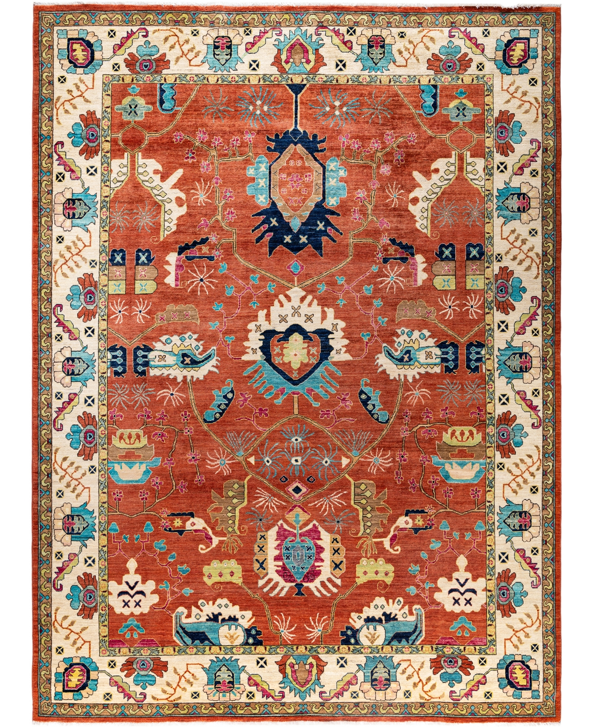Adorn Hand Woven Rugs Serapi M0103-174 9'x12'2" Area Rug In Orange