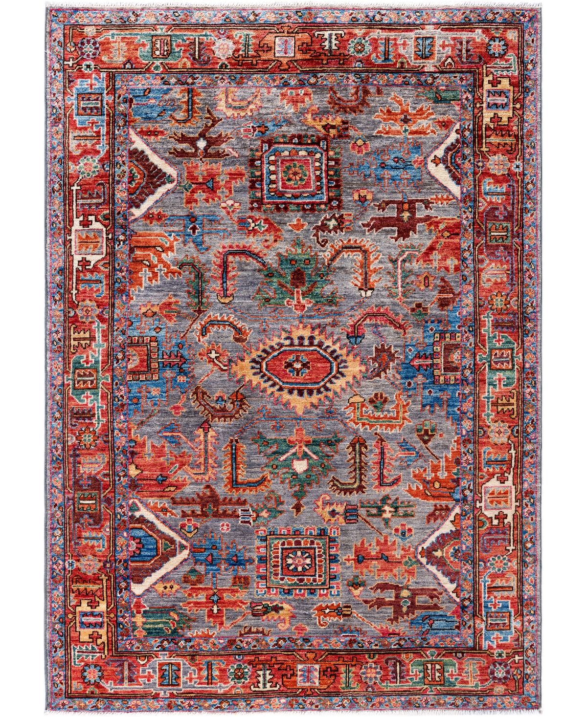 Adorn Hand Woven Rugs Serapi M0103-295 4'2"x5'11" Area Rug In Gray