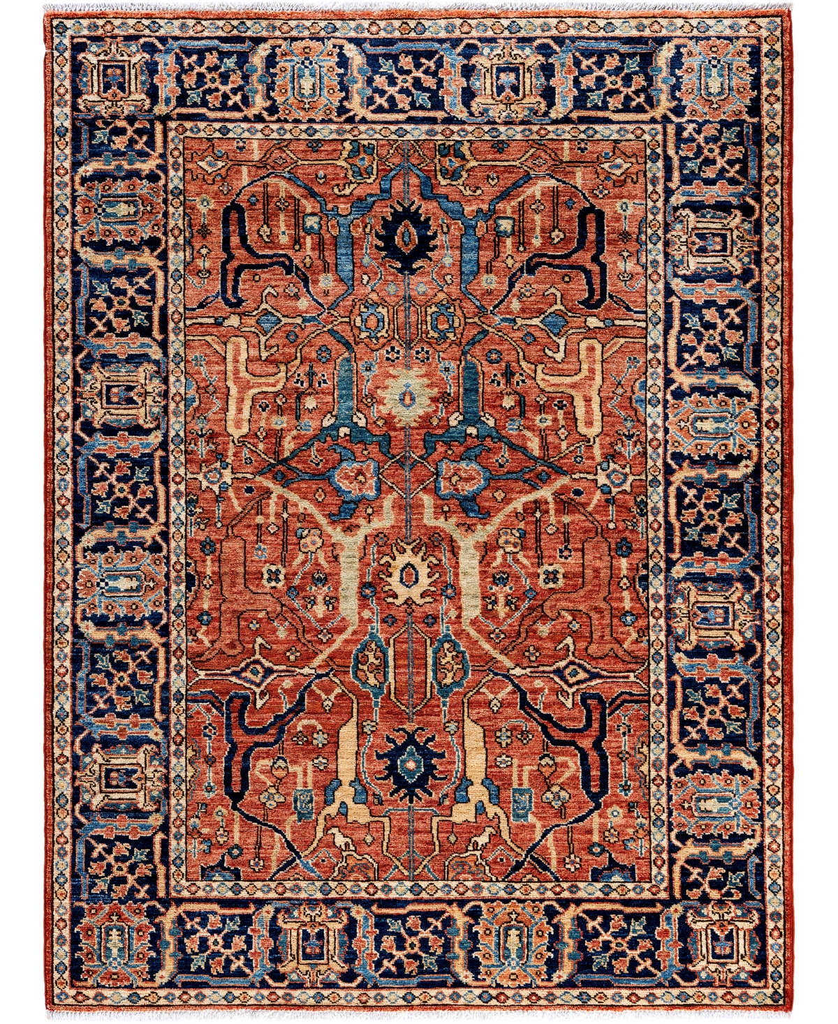 Adorn Hand Woven Rugs Serapi M0103-324 4'2"x5'8" Area Rug In Red