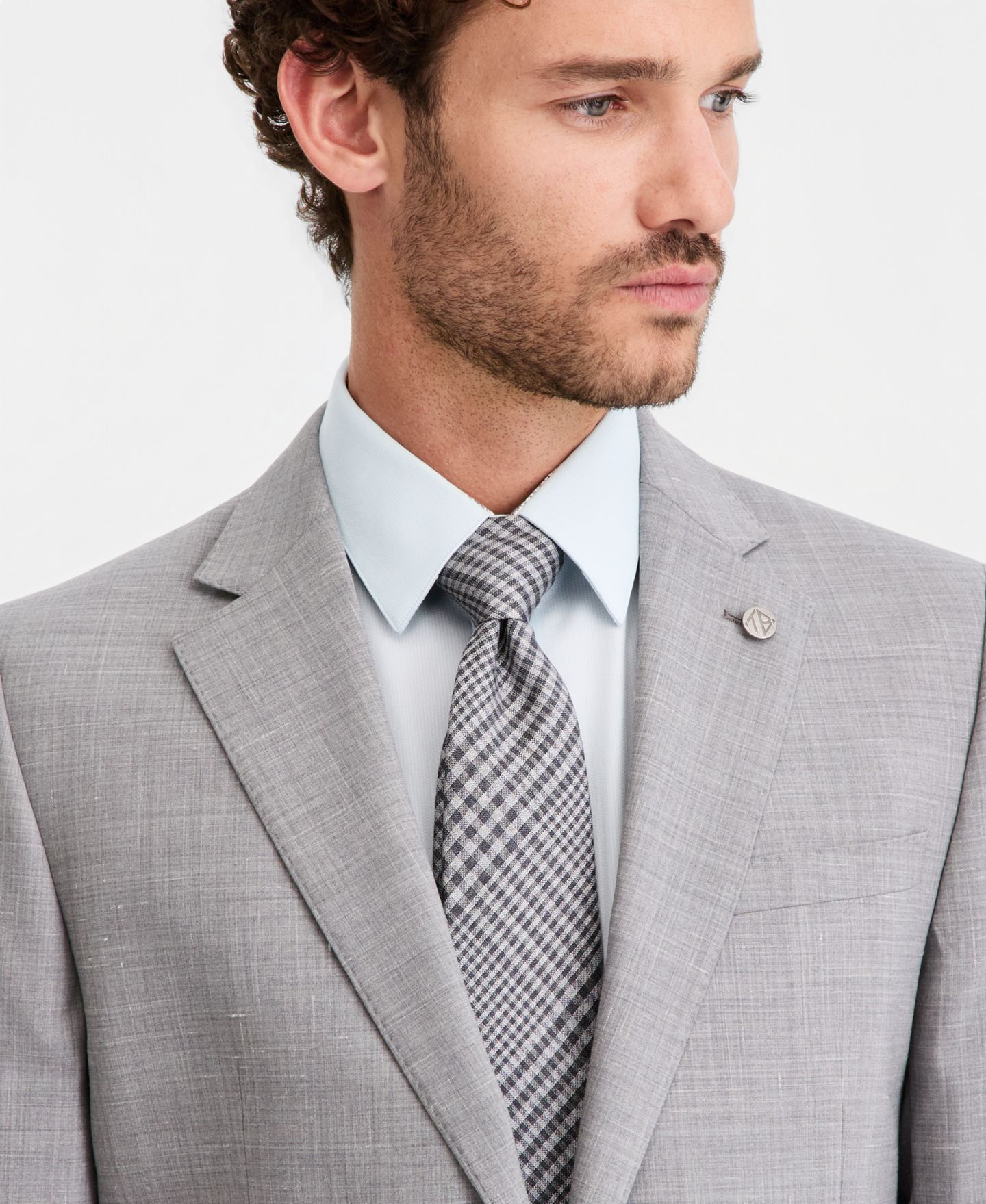 Мужские куртки Ted Baker Modern-Fit Wool-Blend Suit Separates, цвет: Светлый серый — фото 3