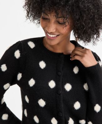 Women's Long-Sleeve Eyelash Dot Cardigan Sweater, Macy's Exclusive