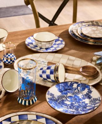 Mocha Check Large Oval Platter