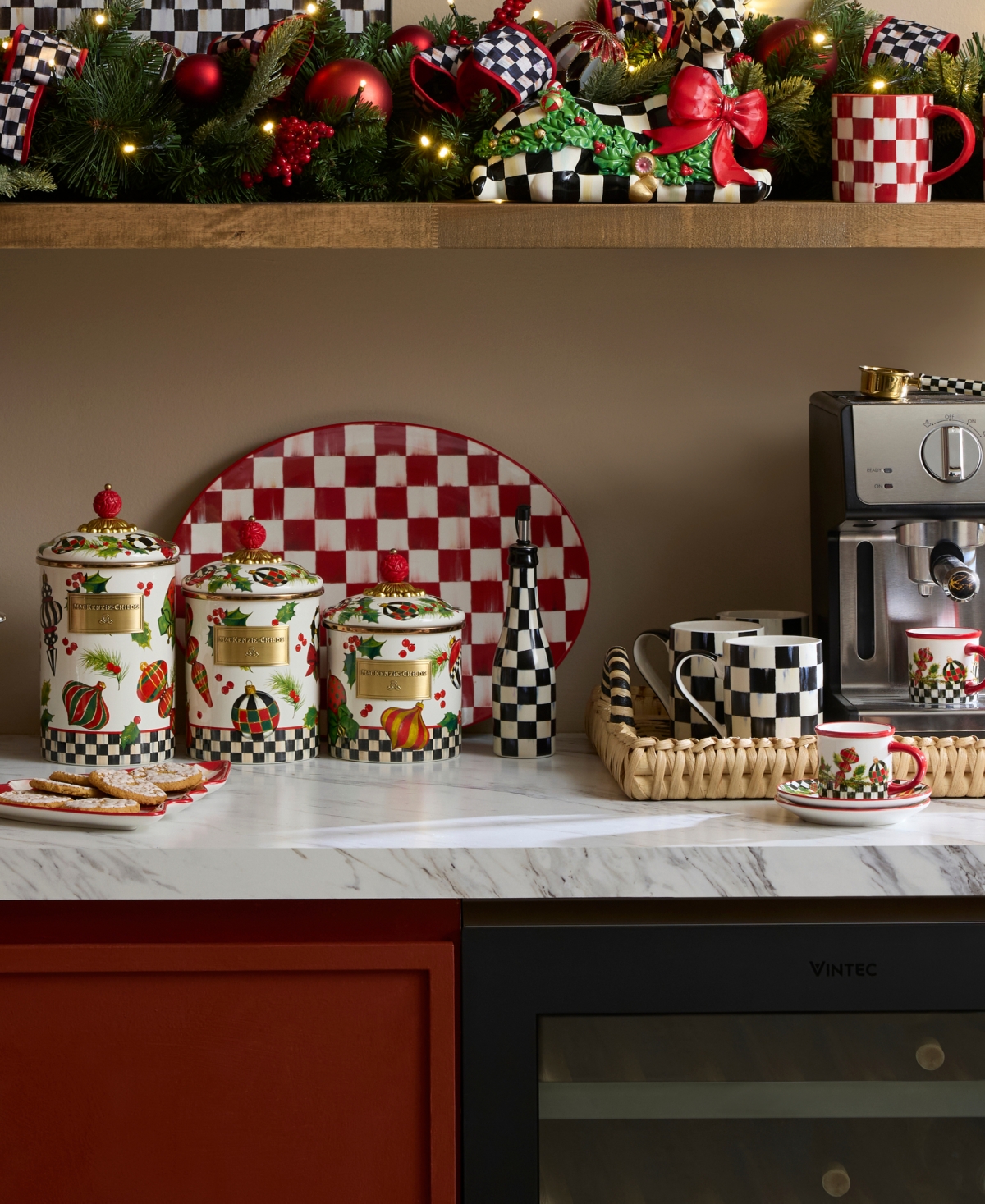 Mackenzie-childs Deck The Halls Medium Canister In Multi