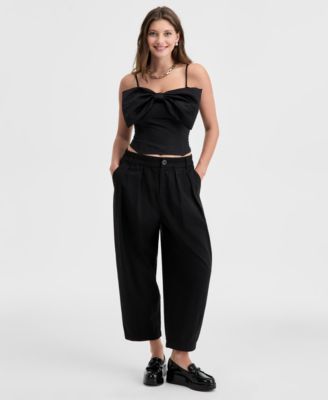 Woven Solid Bow Bandeau Top, Macy's Exclusive