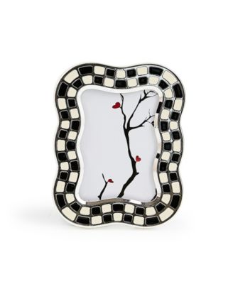 Wavy Check Silver Plated Frames, Set of 2