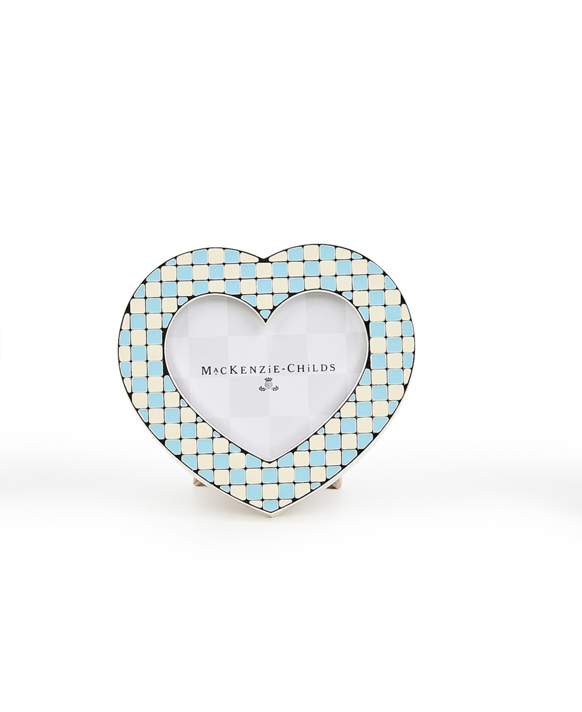 Mackenzie-childs Mackenzie Childs Set Of Three Celebrate Baby Blue Assorted Frames In White