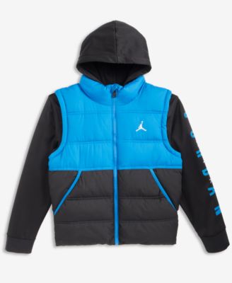 Boys 8-20 Layered Look Hooded Jacket