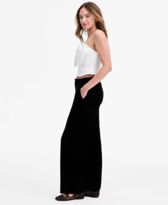 Women's Velvet Wide-Leg Trouser Pants, Macy's Exclusive