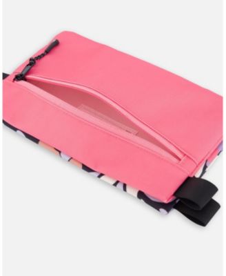 Girl Double Pencil Case Black Retro Flower Print - Toddler|Child