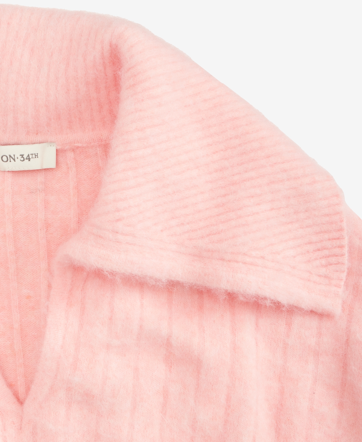 On 34th Brushed Sailor Collar V-neck Sweater, Macy's Exclusive In Pink