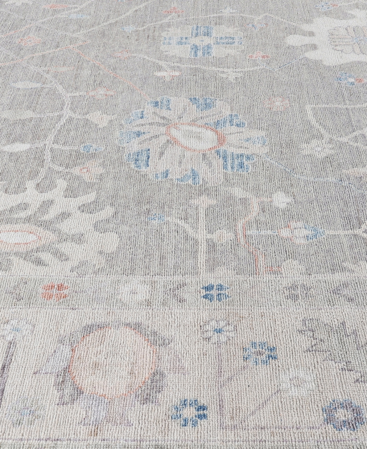 Adorn Hand Woven Rugs Colorful Oushak M0103-33 9'9"x13'5" Area Rug In Gray