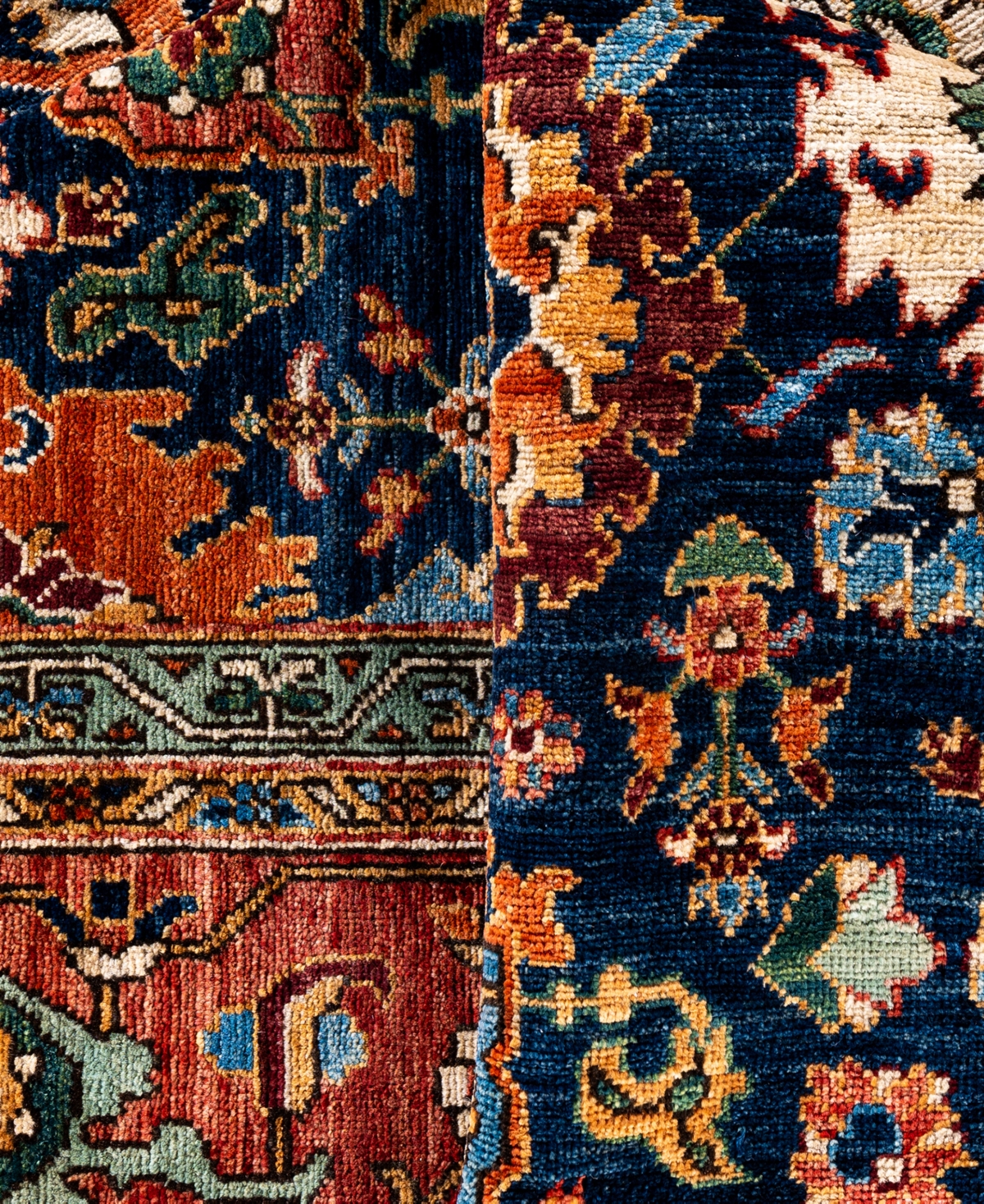 Adorn Hand Woven Rugs Serapi M0103-142 9'2"x11'9" Area Rug In Blue