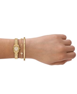 Women's&nbsp;Lexington Three-Hand Gold-Tone Stainless-Steel Watch, 19mm and Bracelet Gift Set