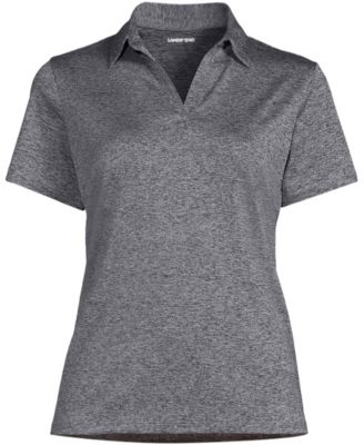 Women's Rapid Dry Short Sleeve Space Dye Sport Neck Polo Shirt