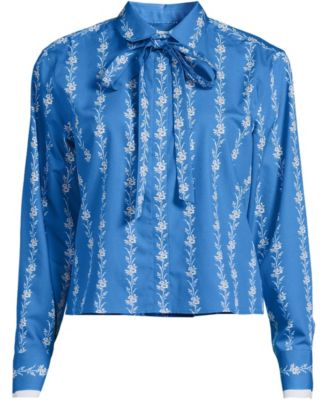 Women's Carefree Cotton Shirt with Removable Bow