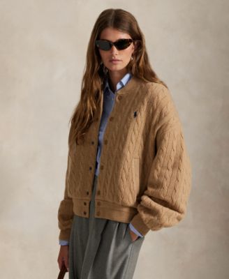 Polo Ralph Lauren Women's Cable Bomber Jacket - Macy's