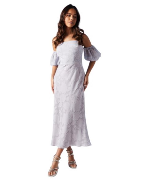 Женское платье Oasis Puff Sleeve Bridesmaids Midi, цвет: Сиреневый