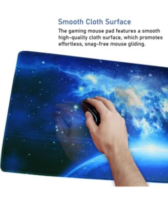 Large Extended Gaming Mouse Pad with Stitched Edges, (31.5X15.7In) Durable Non-Slip Natural Rubber Base, Waterproof Mat for Gamer/Desktop/Office