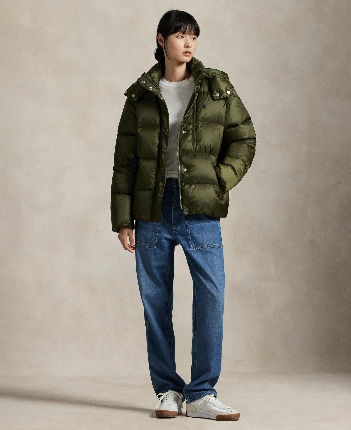 Polo Ralph Lauren Padded Nylon Down Jacket In Green