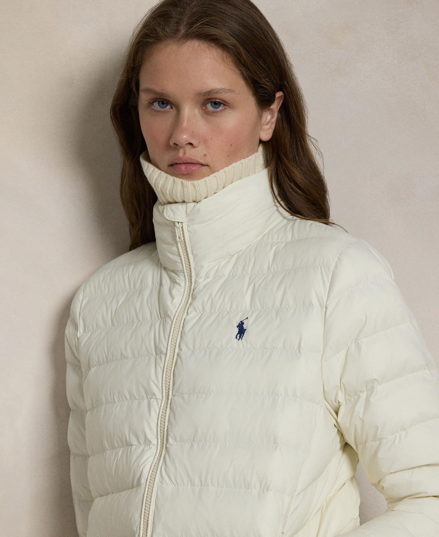 Женская куртка Polo Ralph Lauren Water-Resistant Packable Hooded, цвет: Кремовый — фото 3