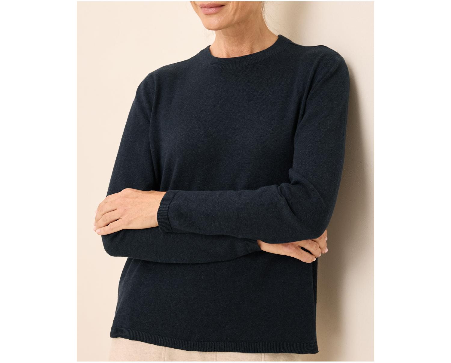 Organic Cotton Classic Fine Knit Crew Sweater