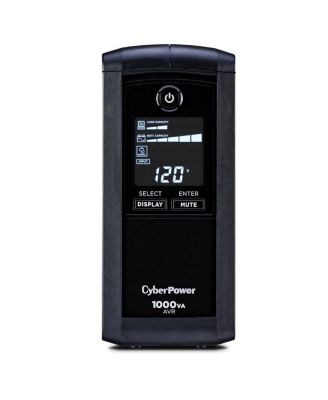 – 1000VA/600W Computer Battery Backup UPS with LCD Display, 9 Outlets, USB & Serial Ports