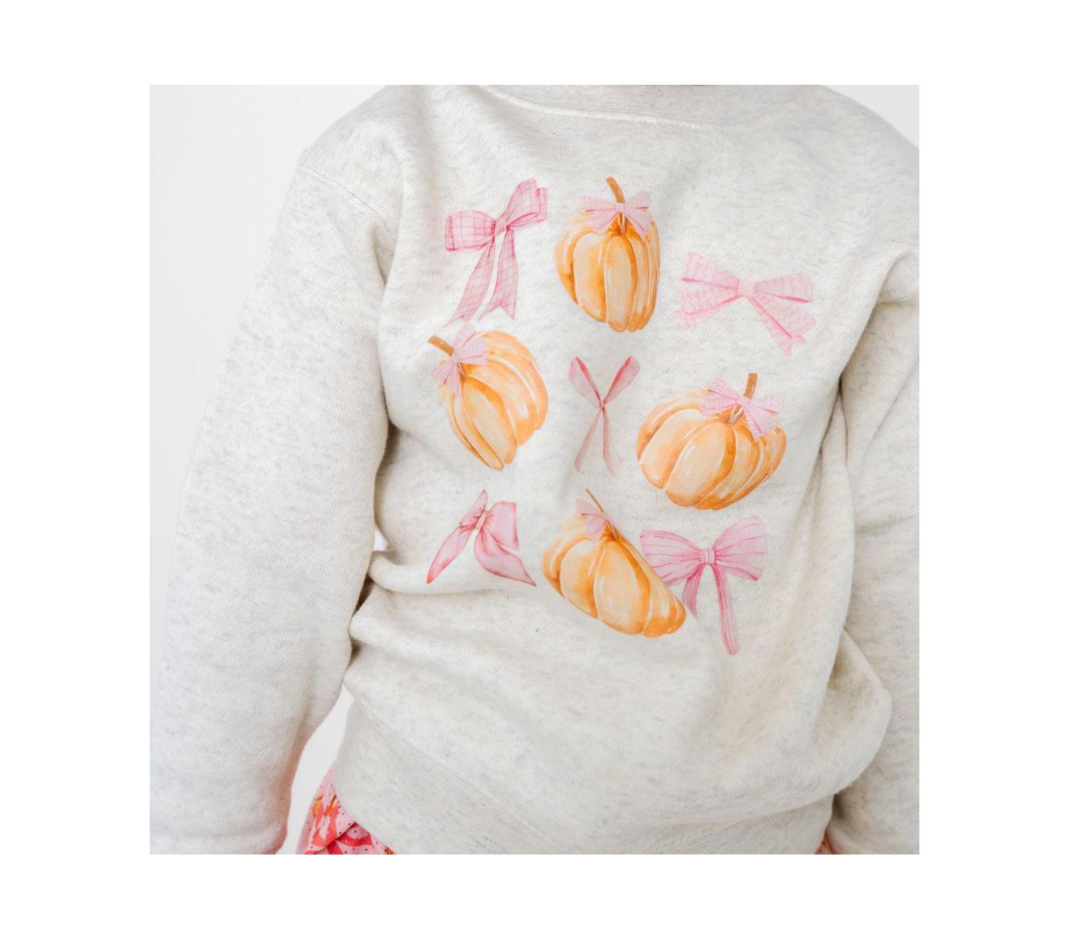Little and Big Girls Coquette Pumpkin Sweatshirt