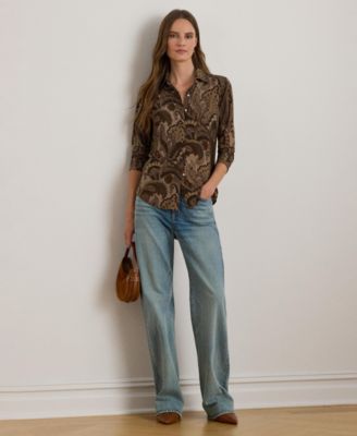 Women's Paisley Print Long Sleeve Top