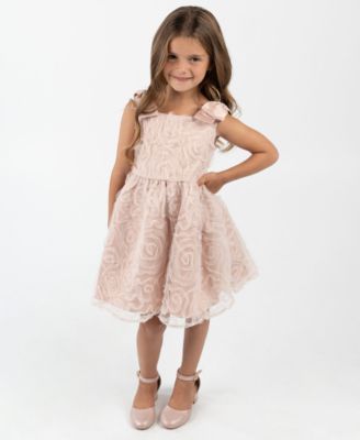 Rare Editions - Toddler and Little Girls Glitter Soutache Social Dress