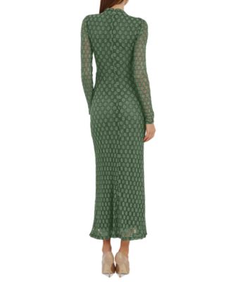 Women's Ola High-Neck Long-Sleeve Floral-Lace Dress