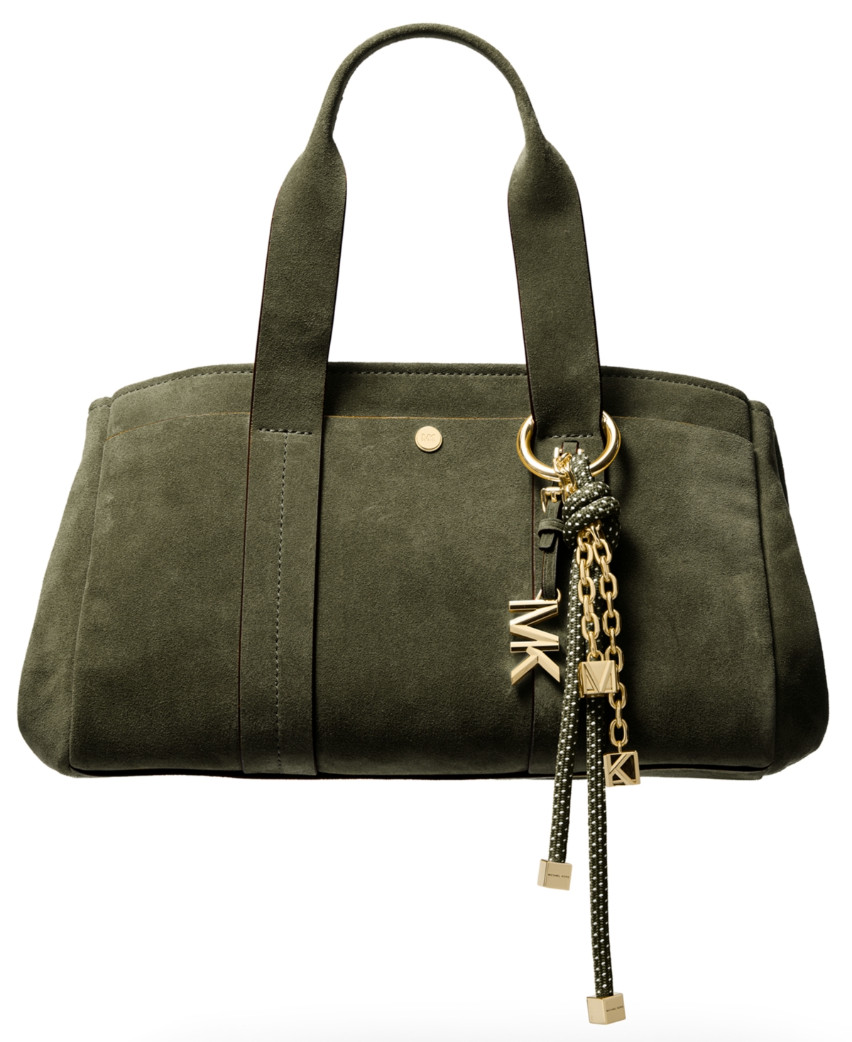 Michael Kors Gold-tone And Speckled Cord Bag Charm In Green