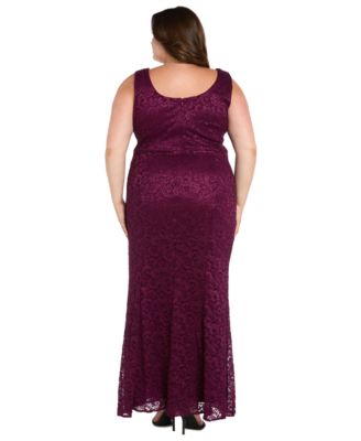 Plus Size Metallic Lace Jacket and Dress  