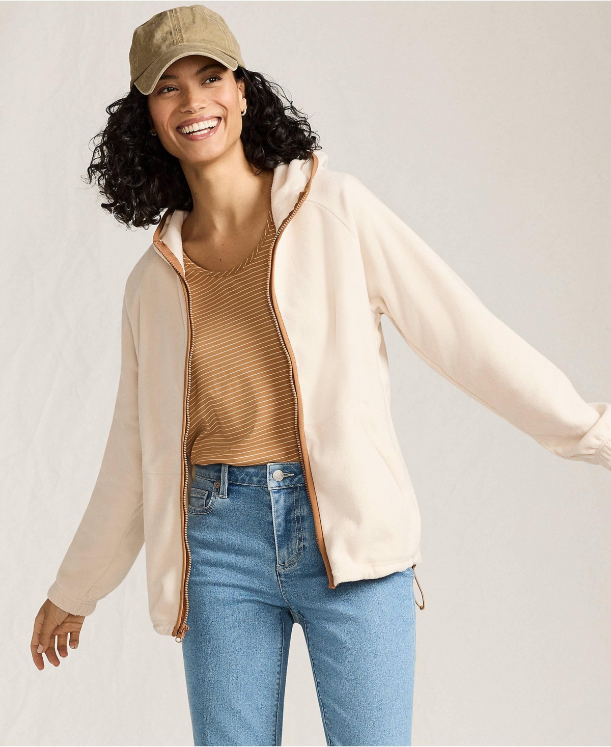 Lands' End Women's Anyweather RainDefense Fleece Full Zip Jacket