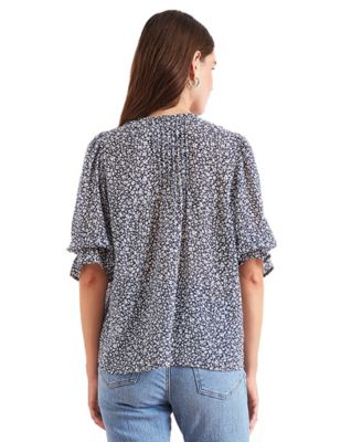 Cotton Chloe Shirt in Navy Vintage Bloom