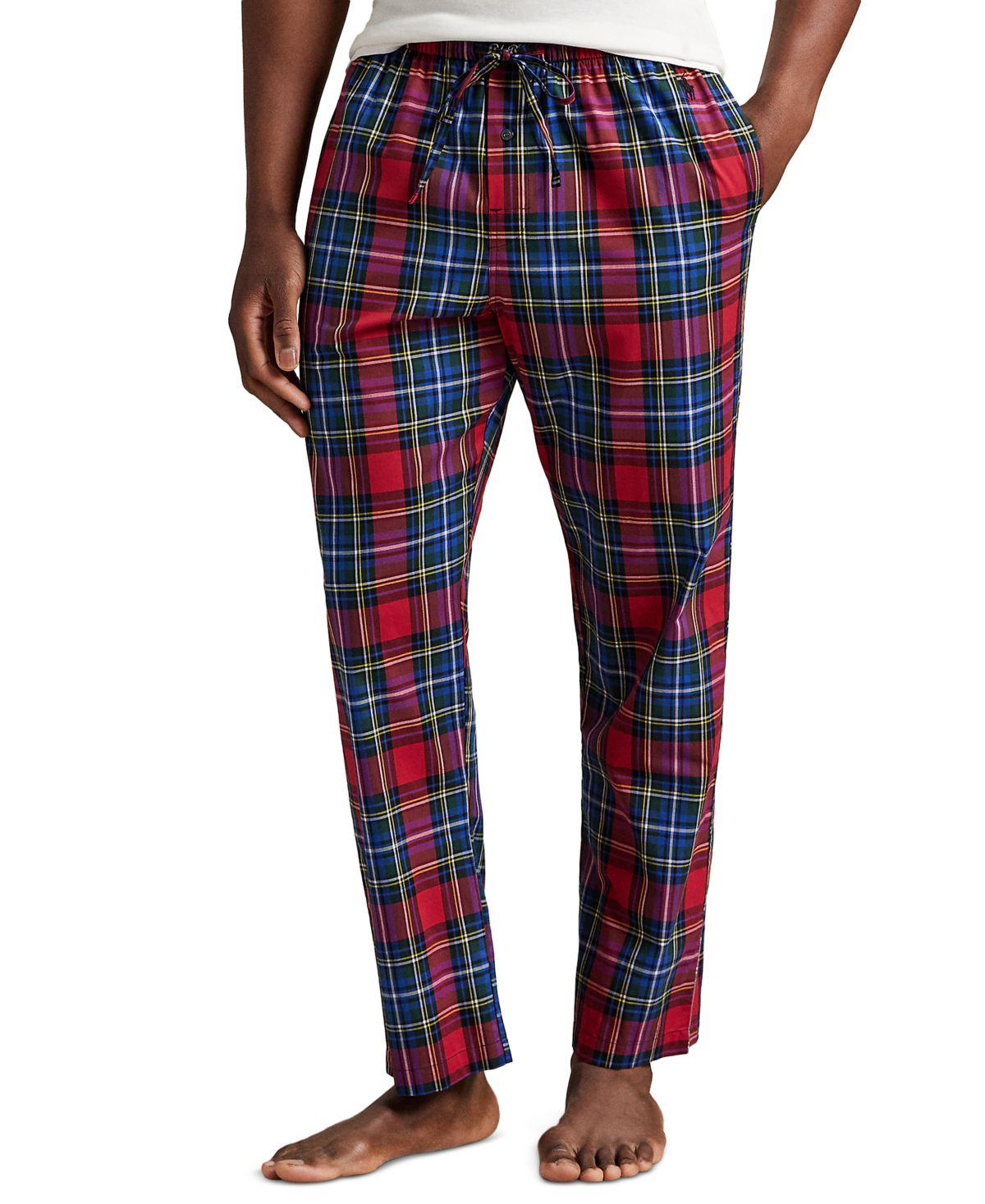 Мужские тканые пижамные брюки в клетку