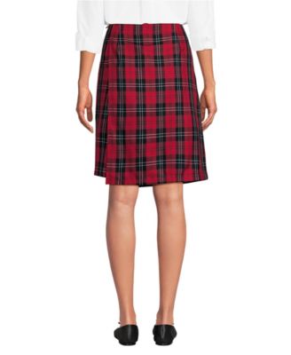 Women's Plaid A Line Tab Skort Top of Knee
